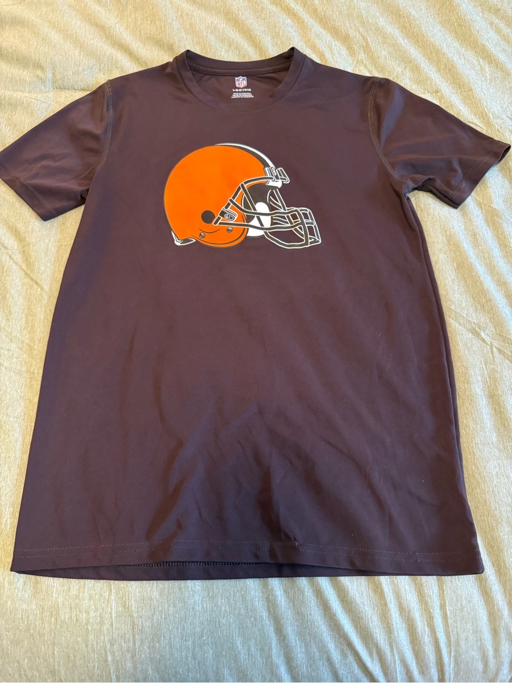 NFL Brown Crewneck Tee with NFL Shield